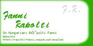 fanni rapolti business card